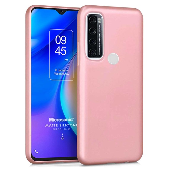 Microsonic Matte Silicone TCL 20 SE Kılıf Rose Gold 1