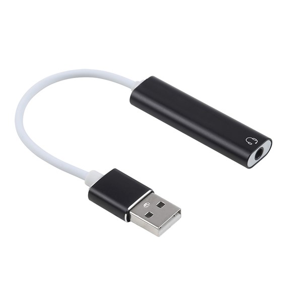 Microsonic USB Sound Card Kablo USB 3 5mm Jack Aux Kablo Dönüştücü Adaptör Siyah 1