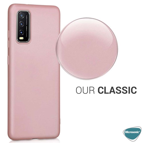 Microsonic Matte Silicone Vivo Y70 Kılıf Rose Gold 5