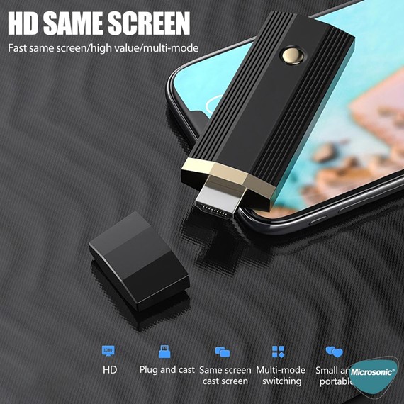 Microsonic Wireless Display Dongle Kablosuz HDMI Ses ve Görüntü Aktarıcı 4