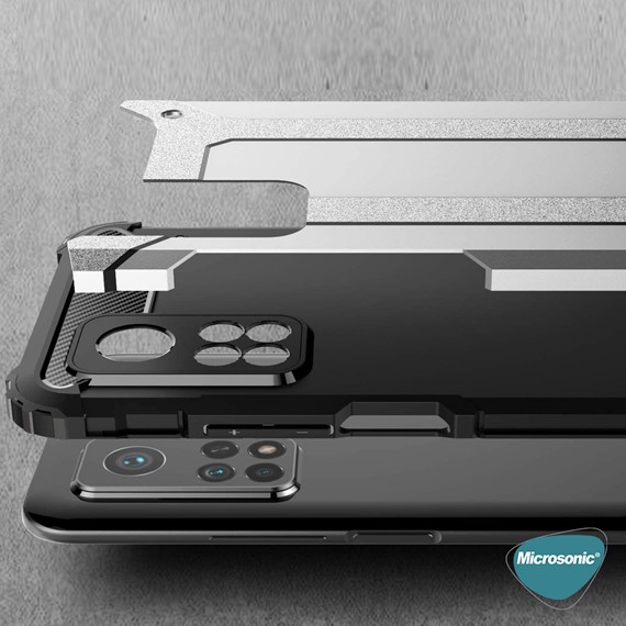 Microsonic Xiaomi Mi 10T Kılıf Rugged Armor Mavi 3