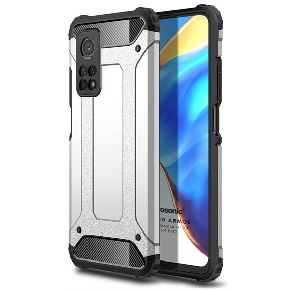 Microsonic Xiaomi Mi 10T Pro Kılıf Rugged Armor Gümüş 1