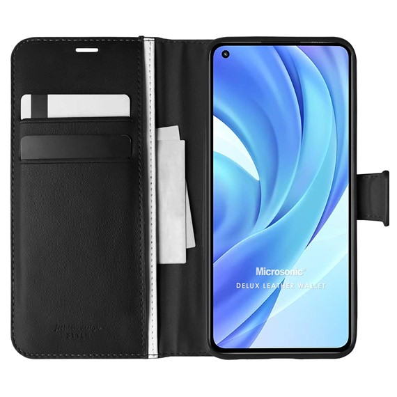 Microsonic Xiaomi Mi 11 Lite Kılıf Delux Leather Wallet Siyah 1