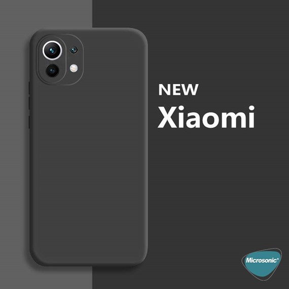Microsonic Matte Silicone Xiaomi Mi 11 Lite Kılıf Siyah 5