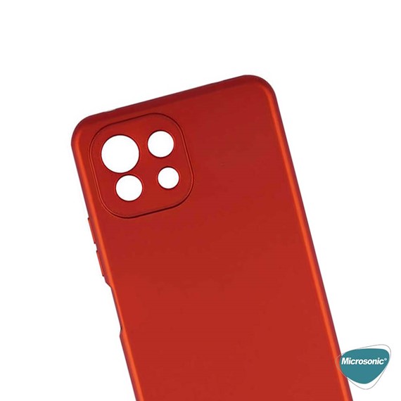 Microsonic Matte Silicone Xiaomi Mi 11 Lite Kılıf Kırmızı 4