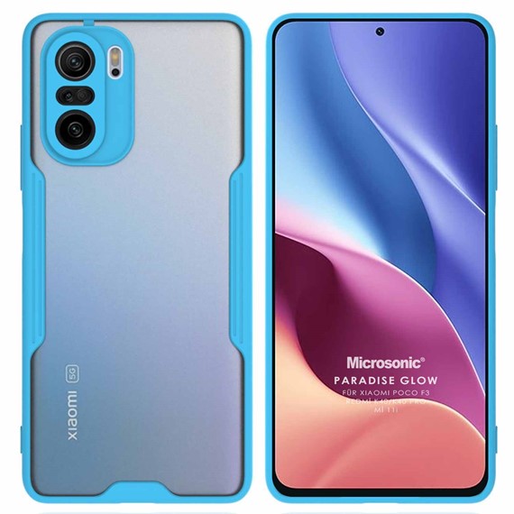 Microsonic Xiaomi Poco F3 Kılıf Paradise Glow Turkuaz 1