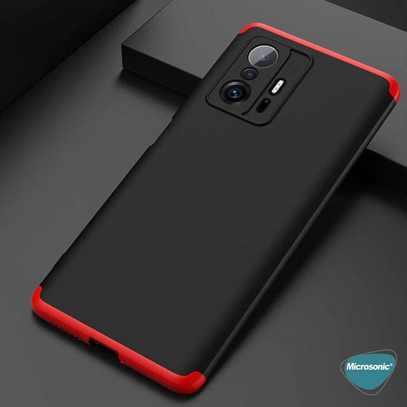 Microsonic Xiaomi Mi 11T Pro Kılıf Double Dip 360 Protective Siyah Mavi 7