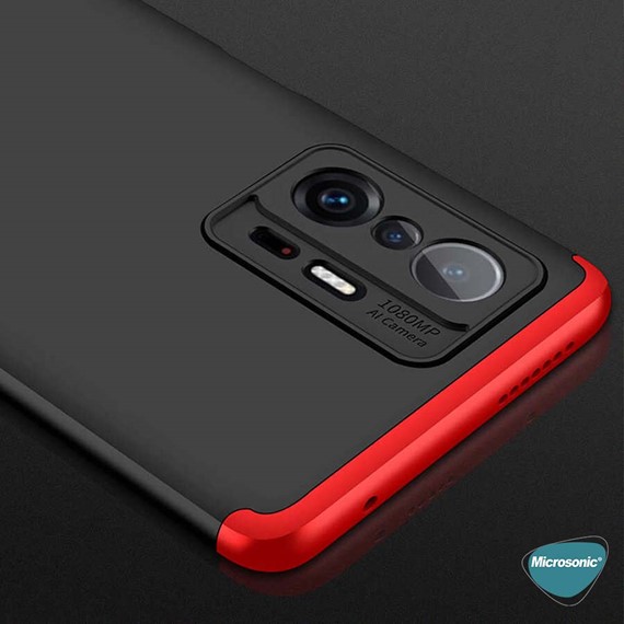 Microsonic Xiaomi Mi 11T Pro Kılıf Double Dip 360 Protective Siyah Gri 8