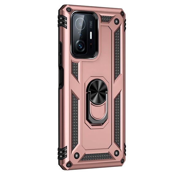 Microsonic Xiaomi Mi 11T Kılıf Military Ring Holder Rose Gold 2