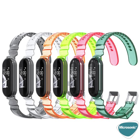 Microsonic Xiaomi Mi Band 5 Kordon Transparent Clear Band Şeffaf 3