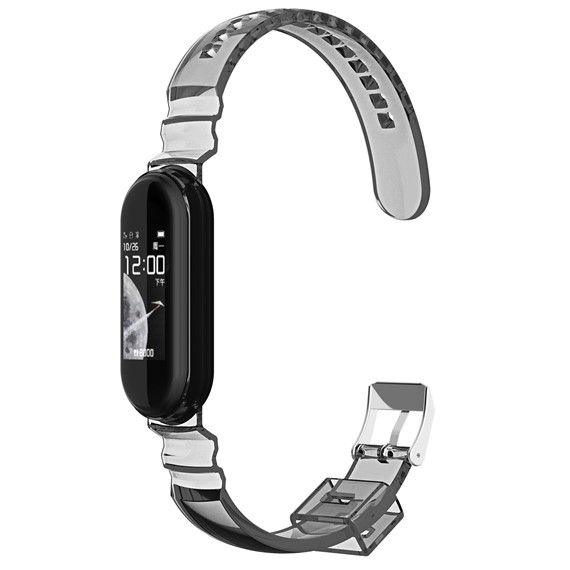 Microsonic Xiaomi Mi Band 6 Kordon Transparent Clear Band Siyah 1