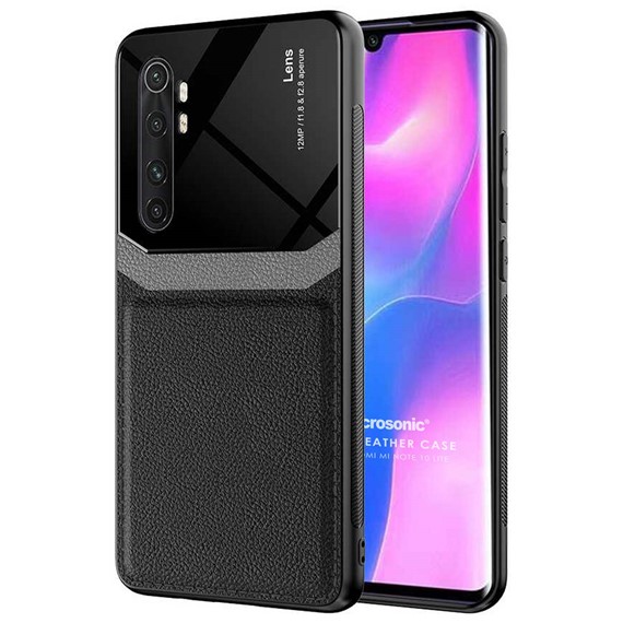 Microsonic Xiaomi Mi Note 10 Lite Kılıf Uniq Leather Siyah 1