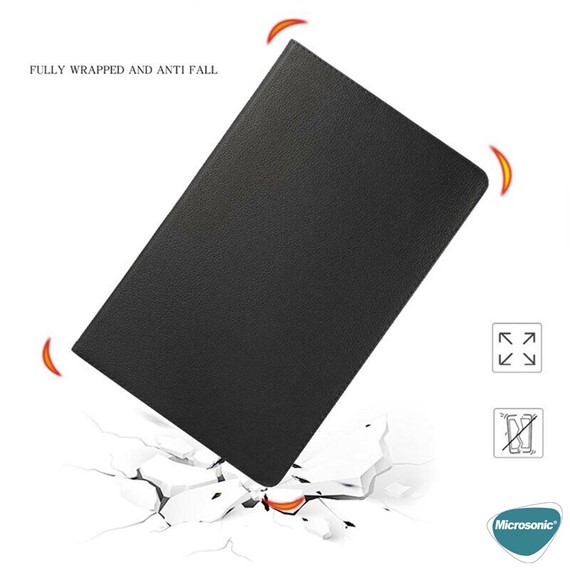 Microsonic Xiaomi Mi Pad 5 Kılıf 360 Dönerli Stand Deri Gümüş 4