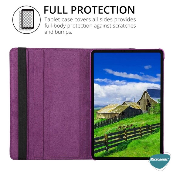 Microsonic Xiaomi Redmi Pad Kılıf 360 Dönerli Stand Deri Açık Pembe 4