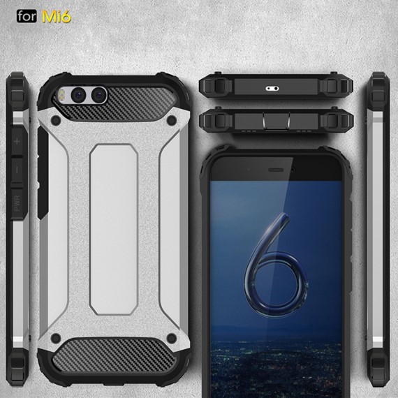 Microsonic Xiaomi Mi6 Kılıf Rugged Armor Mavi 3