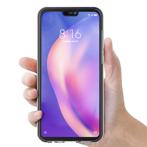 Microsonic Xiaomi Mi 8 Lite Kılıf 6 tarafı tam full koruma 360 Clear Soft Şeffaf 2