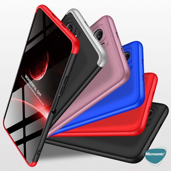 Microsonic Xiaomi Redmi K40 Pro Kılıf Double Dip 360 Protective Kırmızı 3