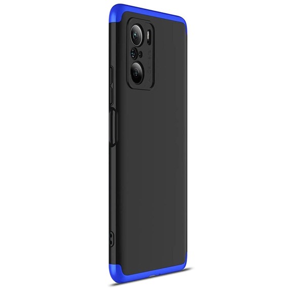 Microsonic Xiaomi Redmi K40 Pro Kılıf Double Dip 360 Protective Siyah Mavi 2