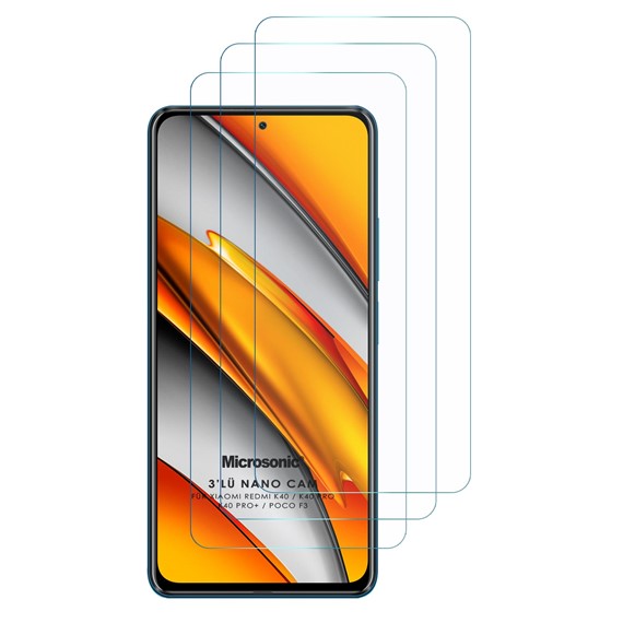 Microsonic Xiaomi Poco F3 Screen Protector Nano Glass Cam Ekran Koruyucu 3 lü Paket 2
