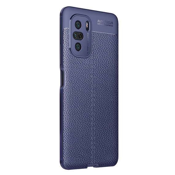 Microsonic Xiaomi Redmi K40 Pro Kılıf Deri Dokulu Silikon Lacivert 2