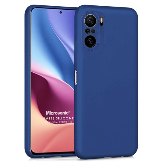 Microsonic Matte Silicone Xiaomi Redmi K40 Pro Kılıf Lacivert 1