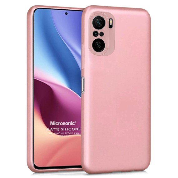 Microsonic Matte Silicone Xiaomi Poco F3 Kılıf Rose Gold 1