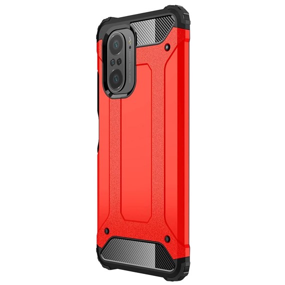 Microsonic Xiaomi Poco F3 Kılıf Rugged Armor Kırmızı 2