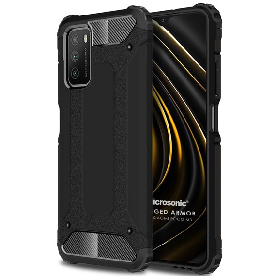 Microsonic Xiaomi Poco M3 Kılıf Rugged Armor Siyah 1