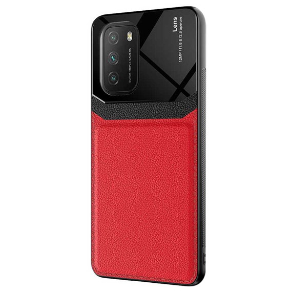 Microsonic Xiaomi Poco M3 Kılıf Uniq Leather Kırmızı 2