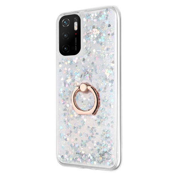 Microsonic Xiaomi Redmi Note 11 SE Kılıf Glitter Liquid Holder Gümüş 2