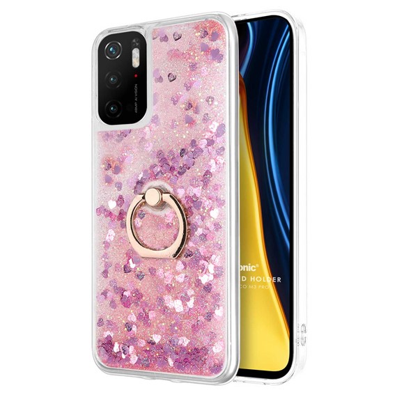 Microsonic Xiaomi Redmi Note 11 SE Kılıf Glitter Liquid Holder Pembe 1