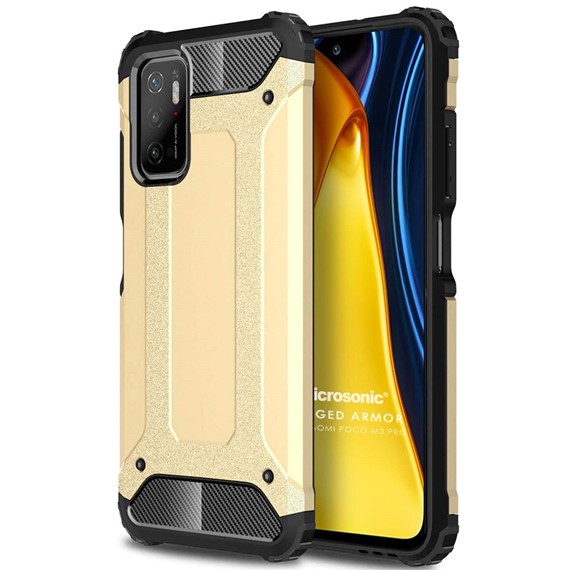 Microsonic Xiaomi Poco M3 Pro Kılıf Rugged Armor Gold 1