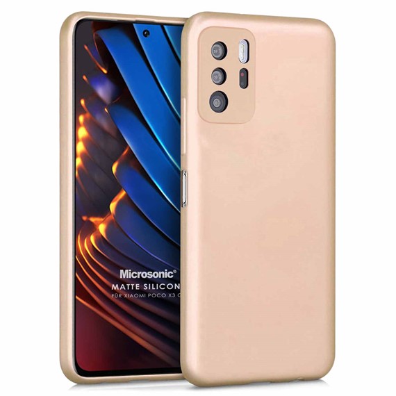 Microsonic Matte Silicone Xiaomi Poco X3 GT Kılıf Gold 1