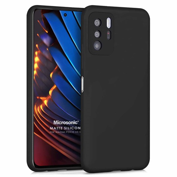 Microsonic Matte Silicone Xiaomi Poco X3 GT Kılıf Siyah 1