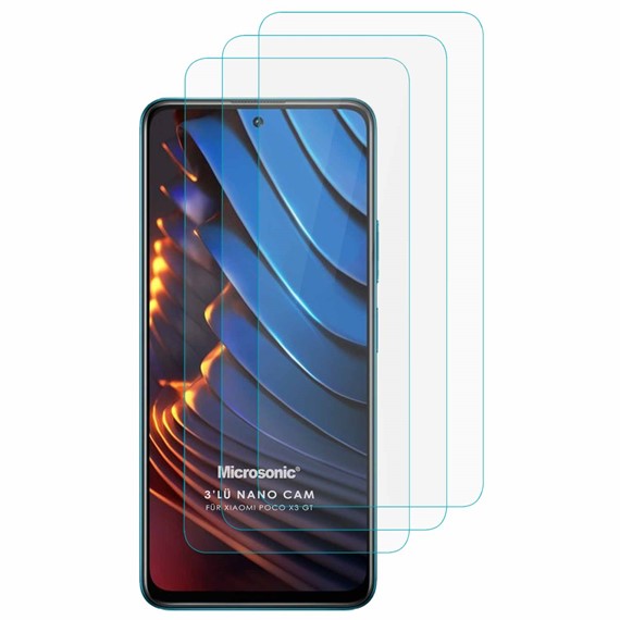 Microsonic Xiaomi Poco X3 GT Screen Protector Nano Glass Cam Ekran Koruyucu 3 lü Paket 2