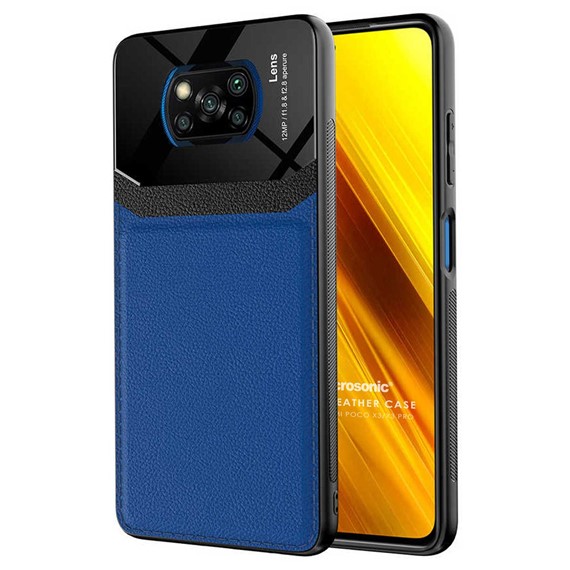 Microsonic Xiaomi Poco X3 Pro Kılıf Uniq Leather Lacivert 1