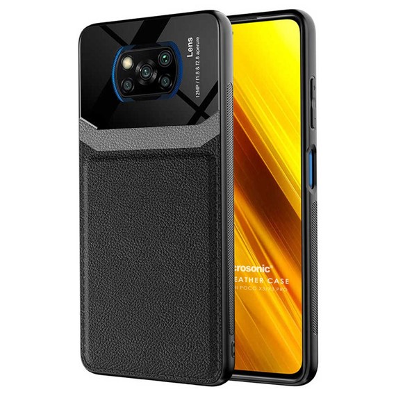 Microsonic Xiaomi Poco X3 NFC Kılıf Uniq Leather Siyah 1