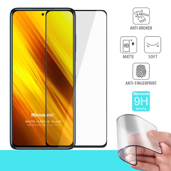 Microsonic Xiaomi Poco X3 Pro Seramik Matte Flexible Ekran Koruyucu Siyah 1