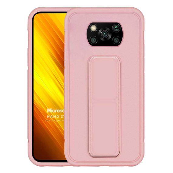 Microsonic Xiaomi Poco X3 Pro Kılıf Hand Strap Rose Gold 1