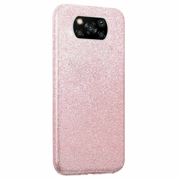 Microsonic Xiaomi Poco X3 NFC Kılıf Sparkle Shiny Rose Gold 2