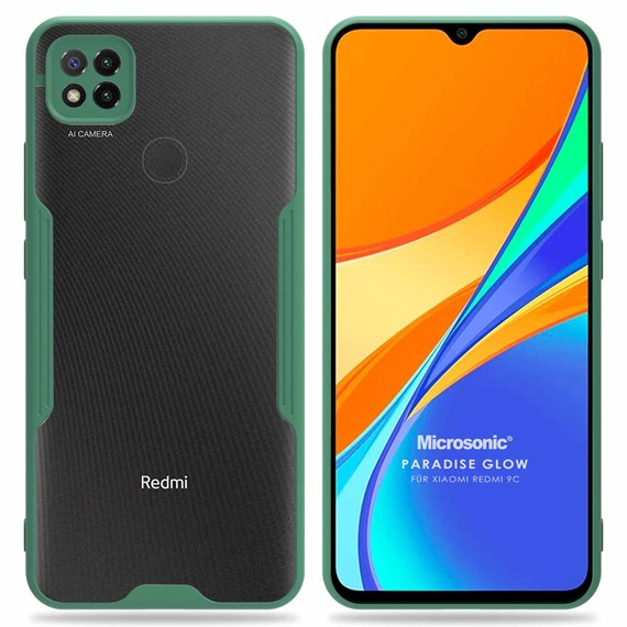 Microsonic Xiaomi Redmi 9C Kılıf Paradise Glow Yeşil 1