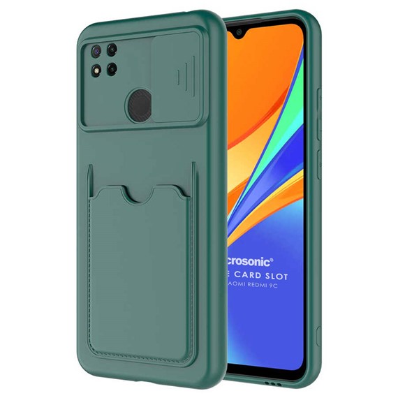 Microsonic Xiaomi Redmi 9C Kılıf Inside Card Slot Koyu Yeşil 1