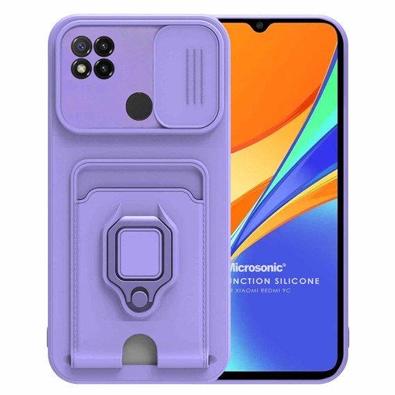 Microsonic Xiaomi Redmi 9C Kılıf Multifunction Silicone Lila 1