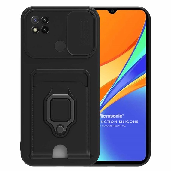 Microsonic Xiaomi Redmi 9C Kılıf Multifunction Silicone Siyah 1