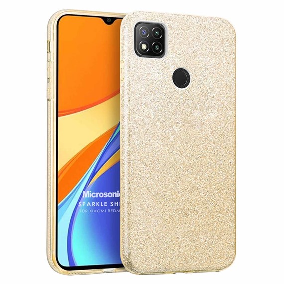 Microsonic Xiaomi Redmi 9C Kılıf Sparkle Shiny Gold 1