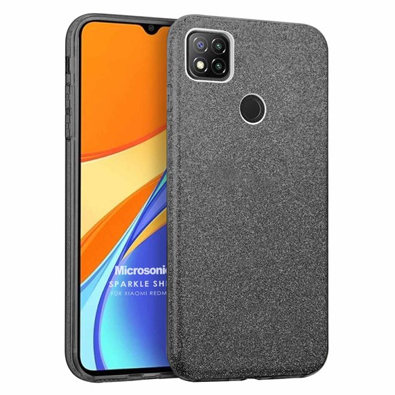 Microsonic Xiaomi Redmi 9C Kılıf Sparkle Shiny Siyah 1