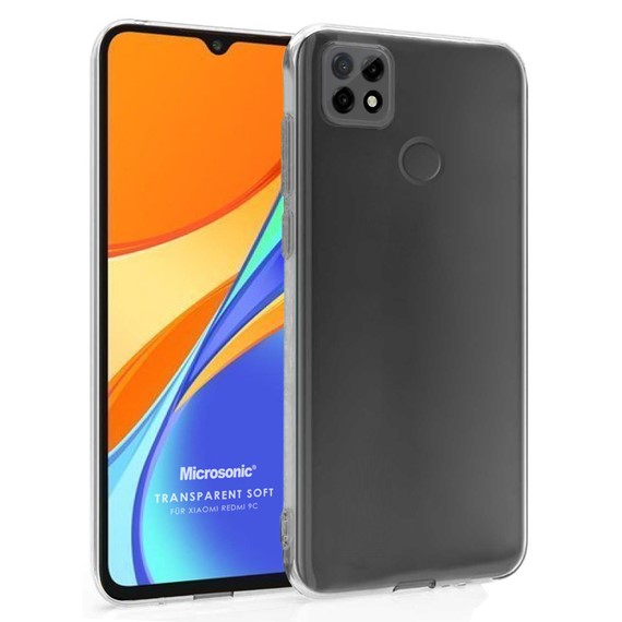 Microsonic Xiaomi Redmi 9C Kılıf Transparent Soft Beyaz 1