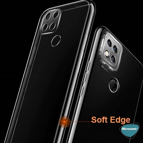 Microsonic Xiaomi Redmi 9C Kılıf Transparent Soft Beyaz 3