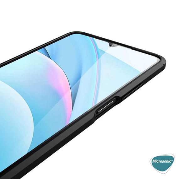 Microsonic Xiaomi Redmi 9T Kılıf Deri Dokulu Silikon Siyah 6