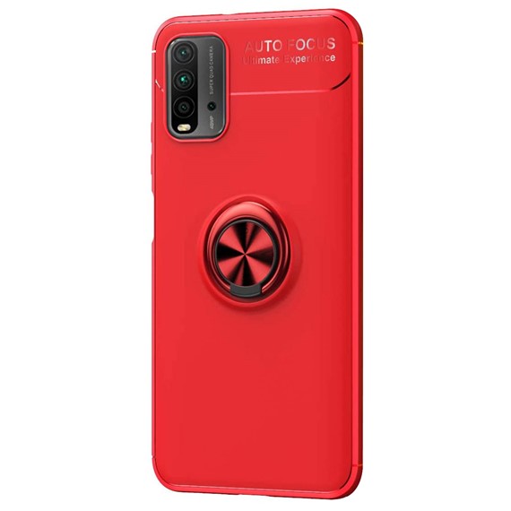 Microsonic Xiaomi Redmi 9T Kılıf Kickstand Ring Holder Kırmızı 2